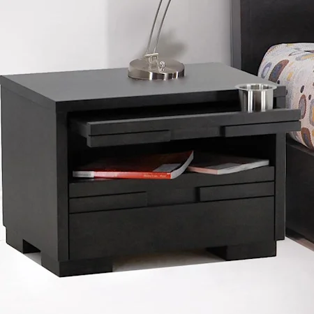 Contemporary 1 Drawer Night Stand with Shelf